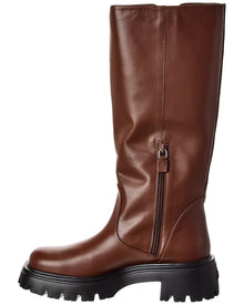 Stuart Weitzman | Womens | Emerson Buckle Leather Knee-Boot | Brown