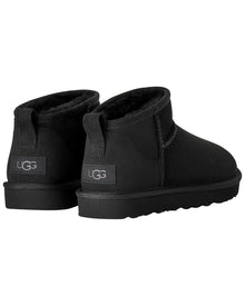 UGG | Womens | Classic Ultra Mini Suede & Shearling Boot | Black