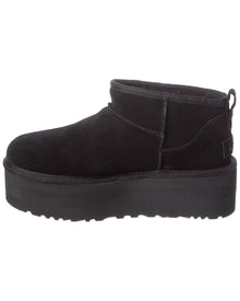 UGG | Womens | Classic Ultra Mini Suede Platform Boot | Black