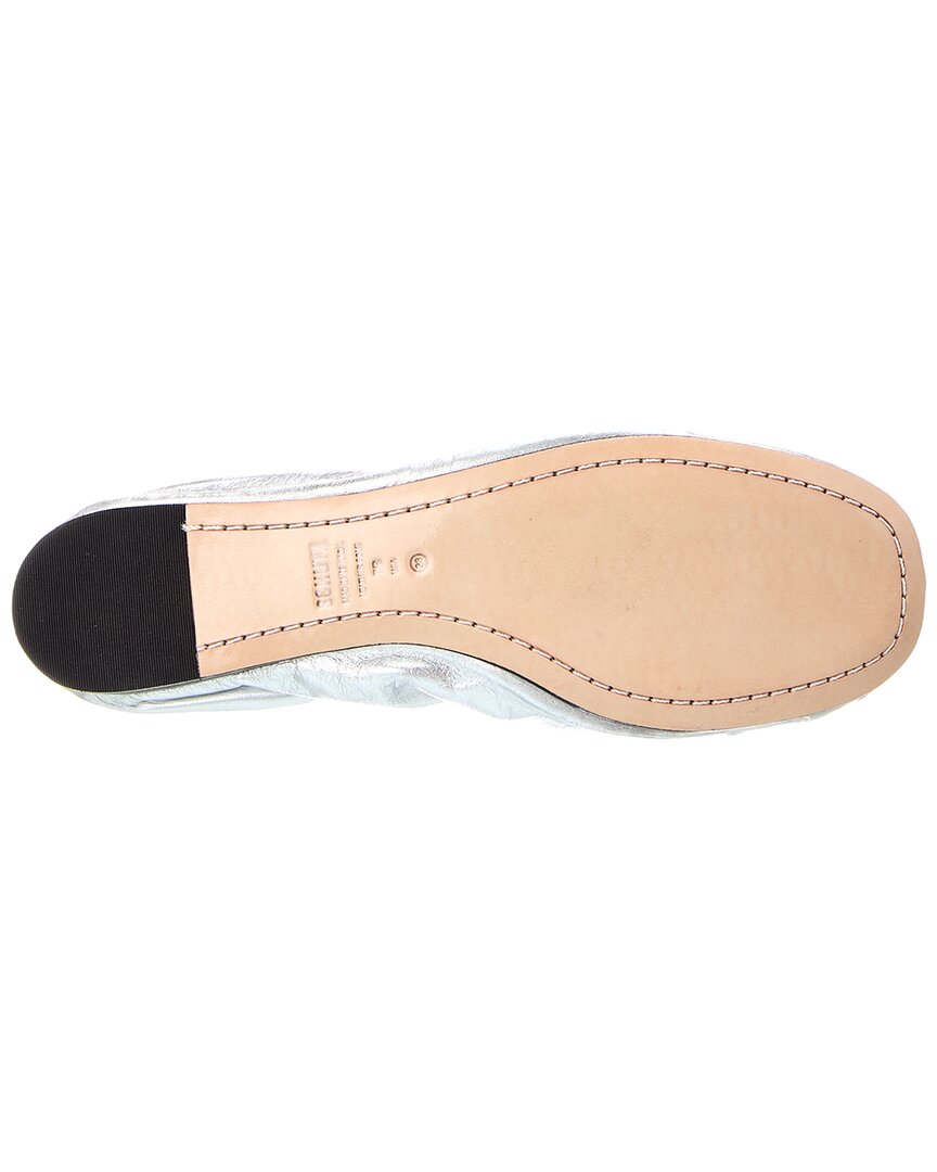 SCHUTZ | Womens | Suzanne Leather Ballet Flat | Silver/Black