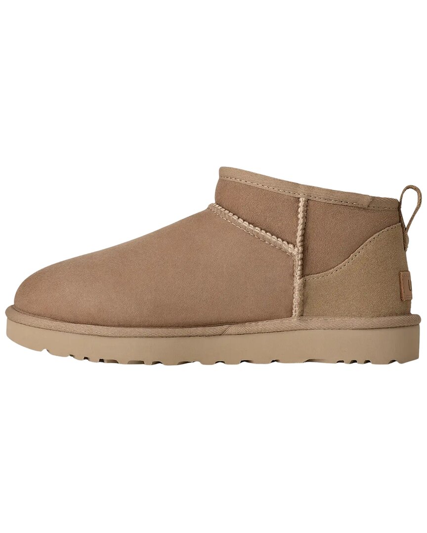 UGG | Womens | Classic Ultra Mini Suede & Shearling Boot | Brown