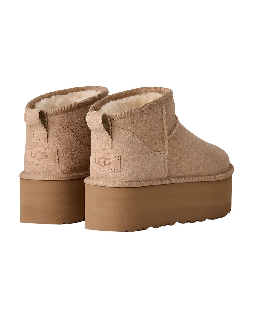 UGG | Womens | Classic Ultra Mini Platform Suede Boot | Beige