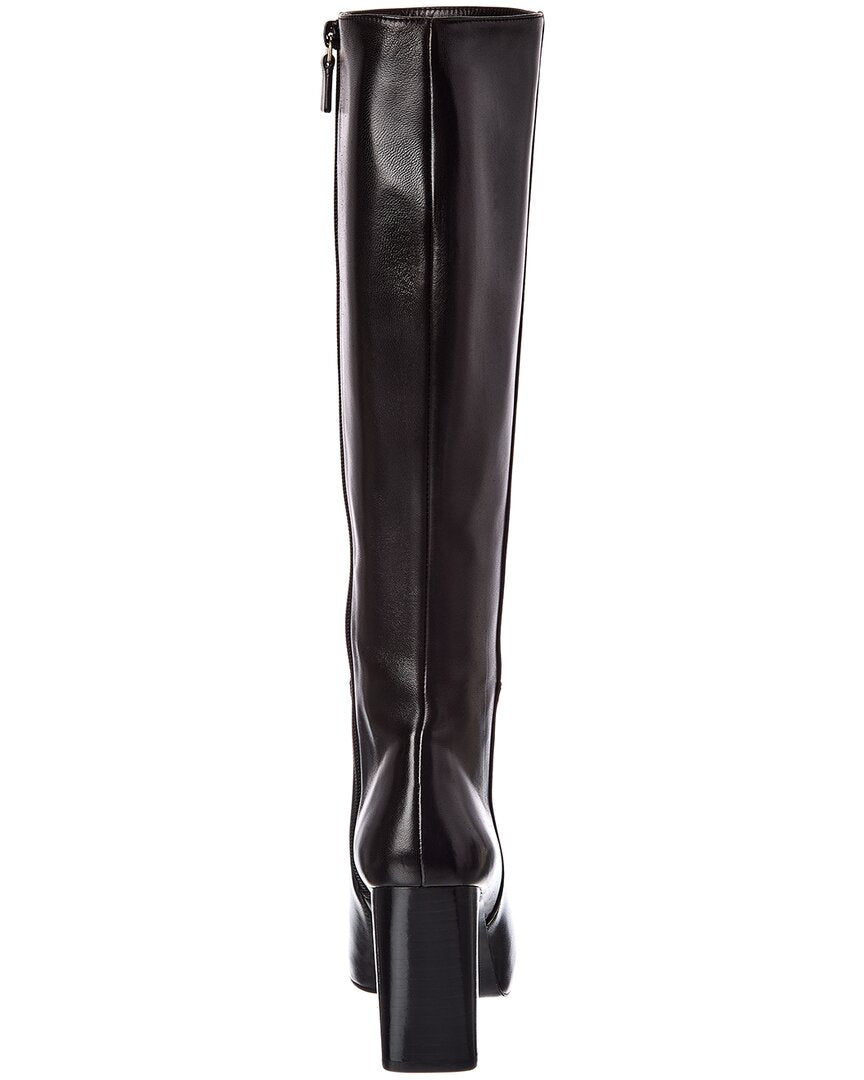 Stuart Weitzman | Womens | Babette Platform Zip Leather Boot | Black