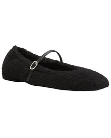 Stuart Weitzman | Womens | Lennox Shearling Flat | Black