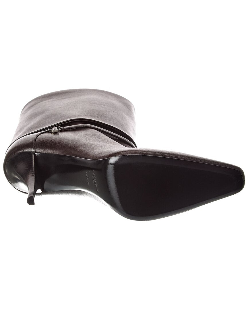 Saint Laurent | Womens | Vicky 90 Leather Bootie | Brown