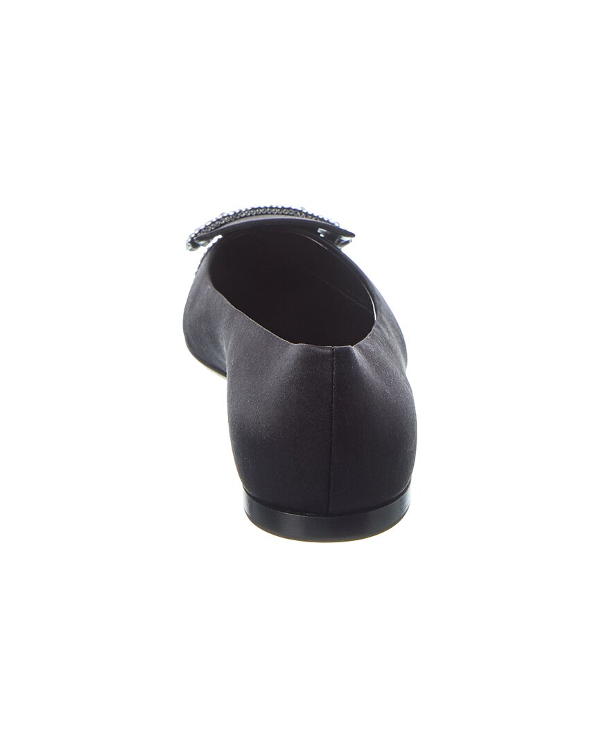 Sergio Rossi | Womens | SR1 Satin Flat | Black