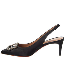 Santoni | Womens | Satin Slingback Pump | Black