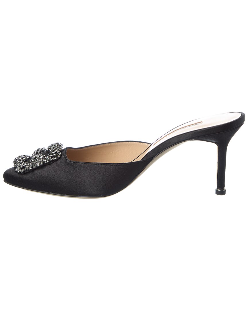 Manolo Blahnik | Womens | Hangisimu 70 Satin Mule | Black