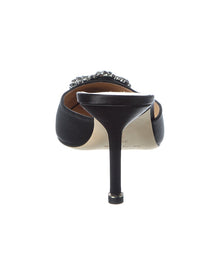 Manolo Blahnik | Womens | Hangisimu 70 Satin Mule | Black