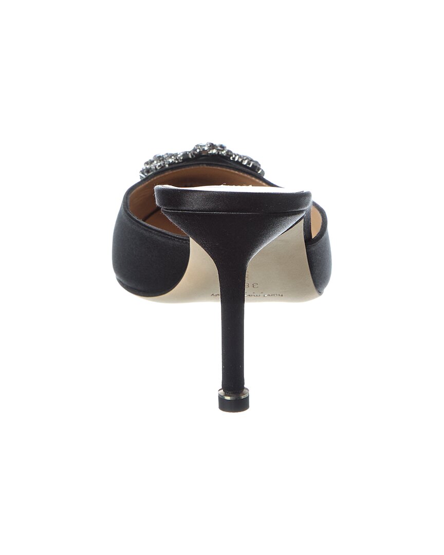 Manolo Blahnik | Womens | Hangisimu 70 Satin Mule | Black
