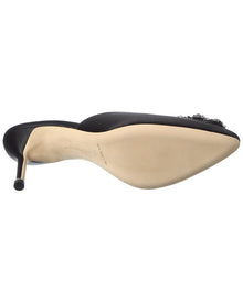 Manolo Blahnik | Womens | Hangisimu 70 Satin Mule | Black