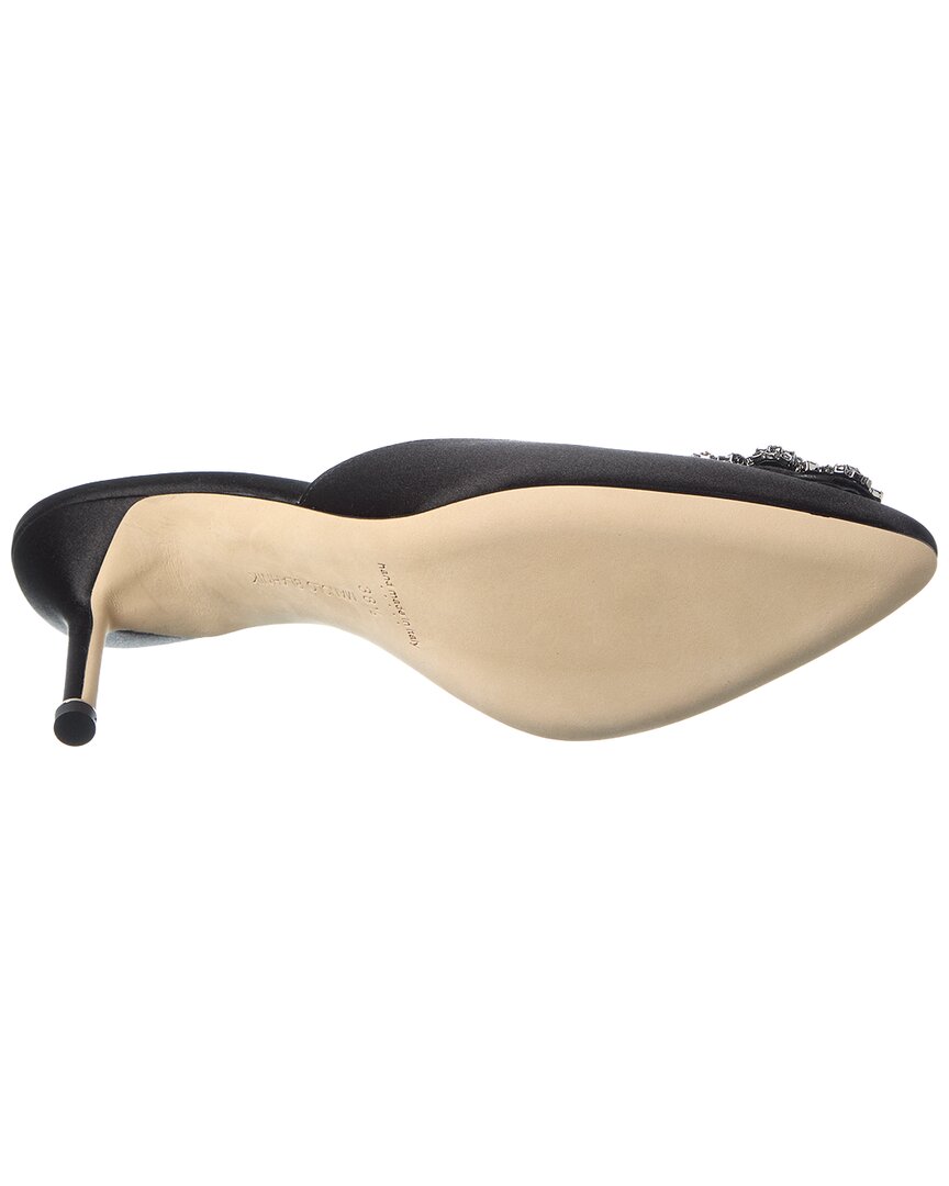 Manolo Blahnik | Womens | Hangisimu 70 Satin Mule | Black