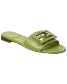 FENDI | Womens | Baguette Leather Flat Sandal - I | Green