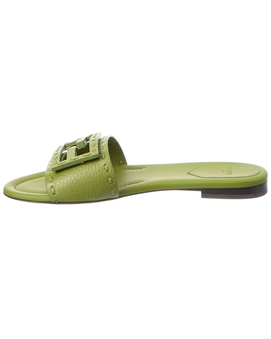 FENDI | Womens | Baguette Leather Flat Sandal - I | Green