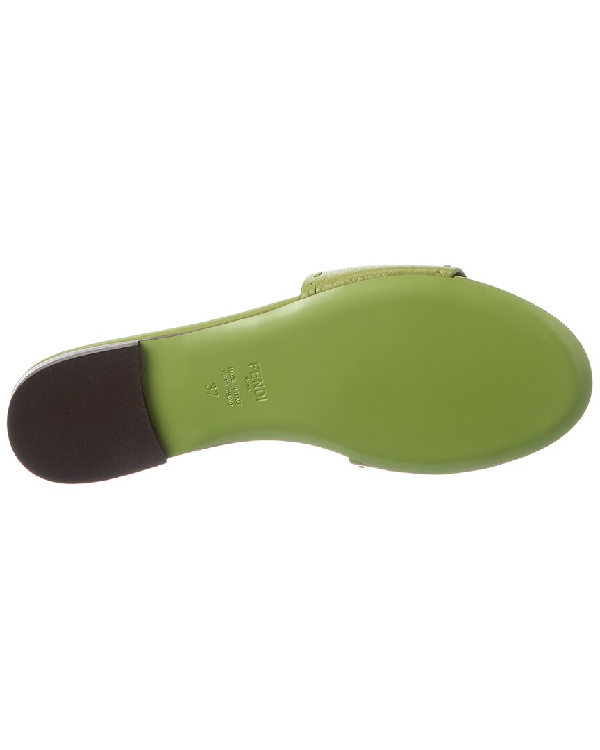 FENDI | Womens | Baguette Leather Flat Sandal - I | Green