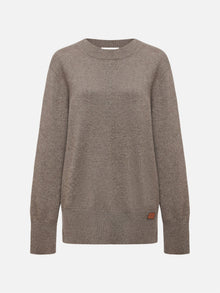 Pure Cashmere Scarf Pullover | Brown