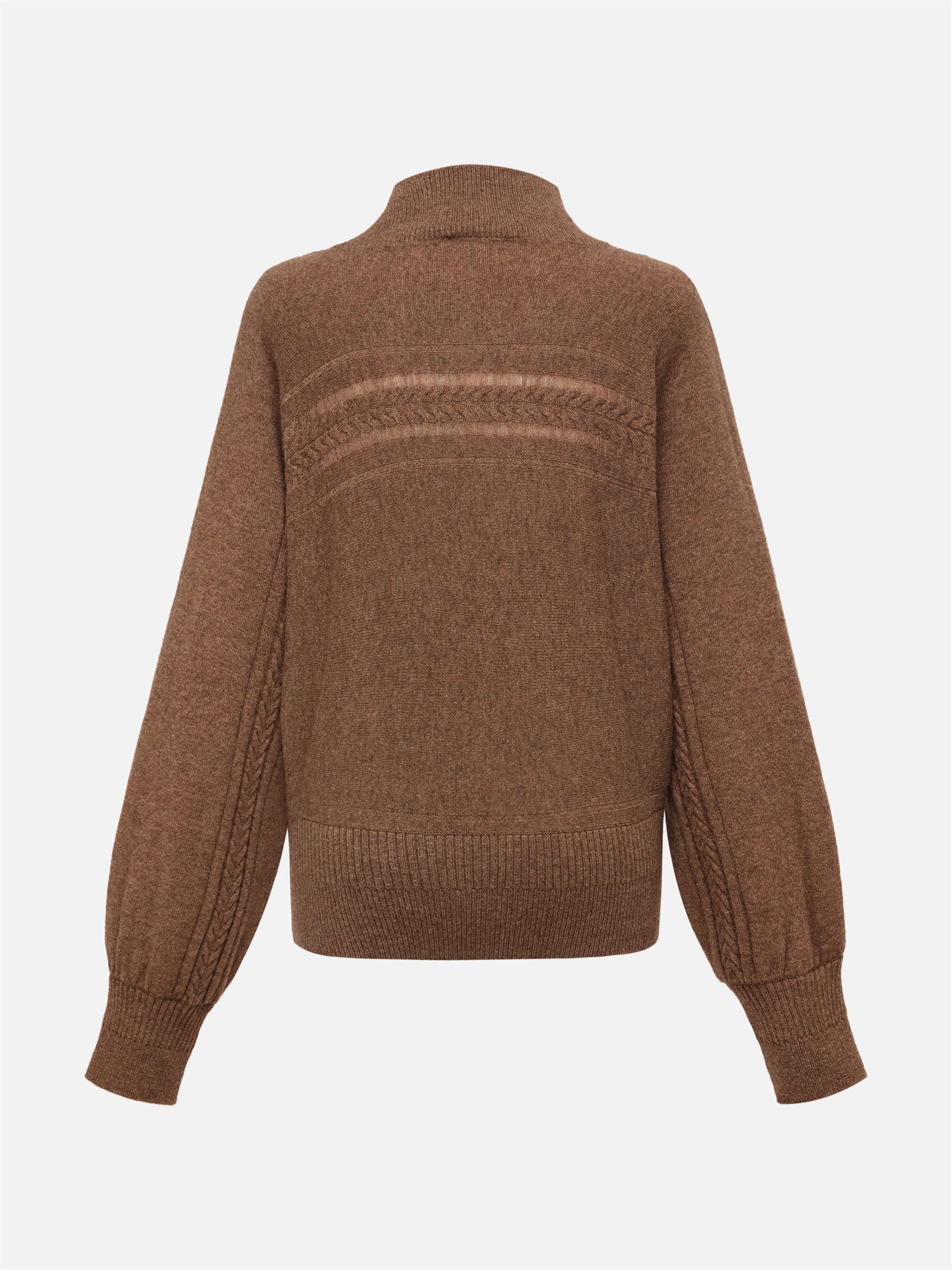 Half-High Neck Knitted Batwing Sweater | Camel