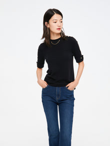 Necklace Knit Top | Black