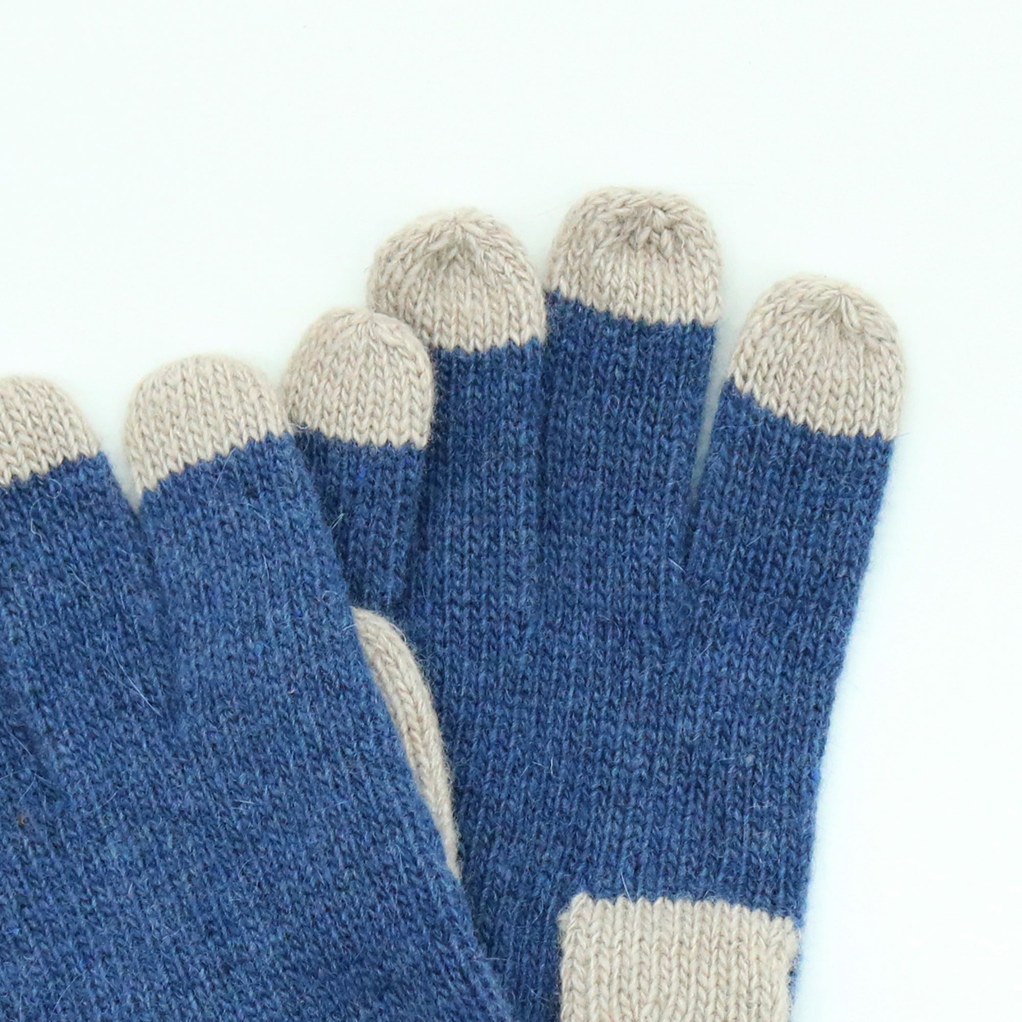Kids | Gloves In Contrast Color | Denim/Nile Brown