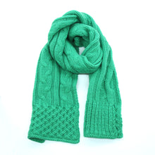 Womens | Chunky Scarf In Cable Design | Grass