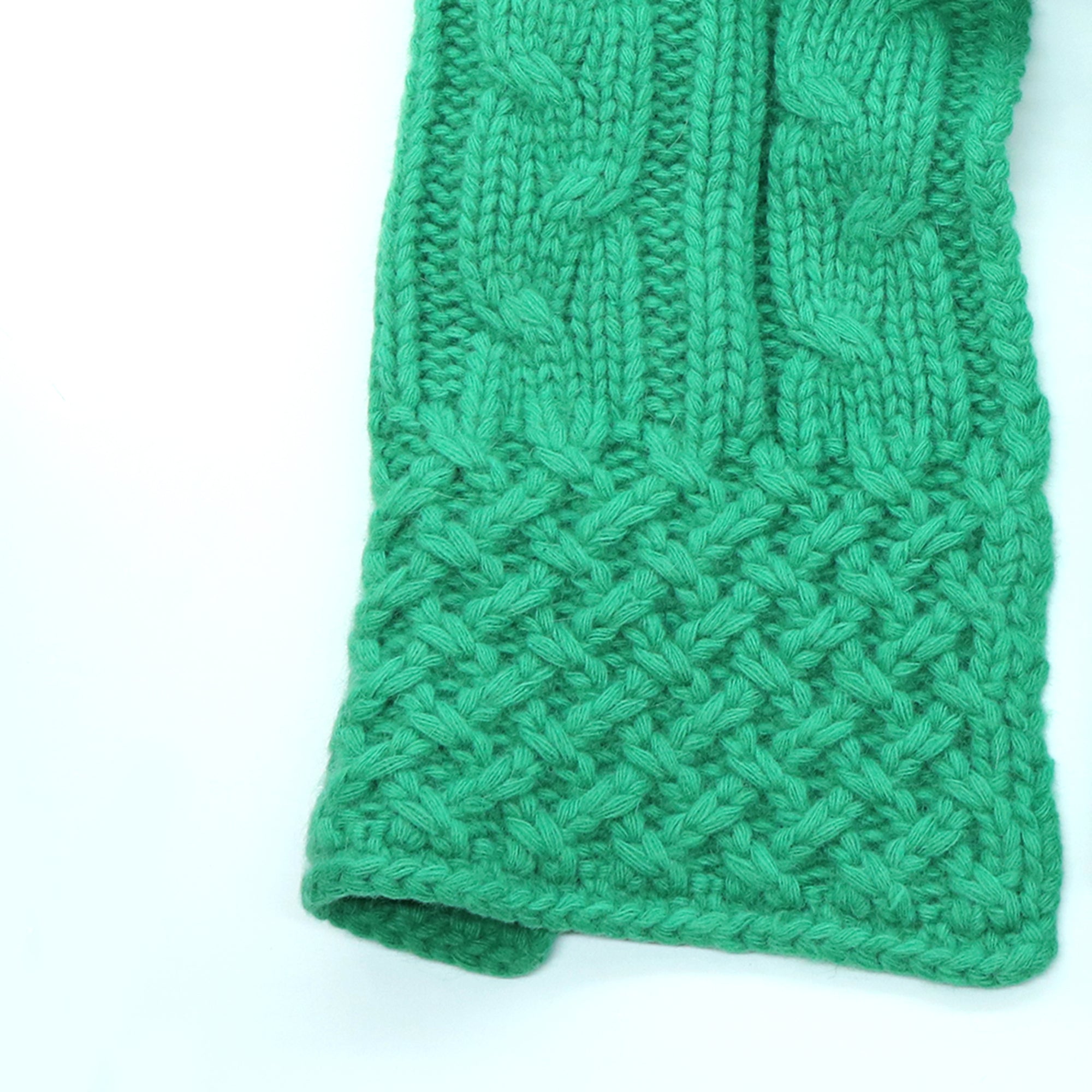 Womens | Chunky Scarf In Cable Design | Grass