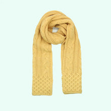 Womens | Chunky Scarf In Cable Design | Honey Mustard