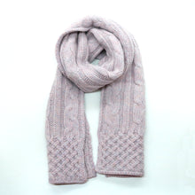 Womens | Chunky Scarf In Cable Design | Heather Lavander