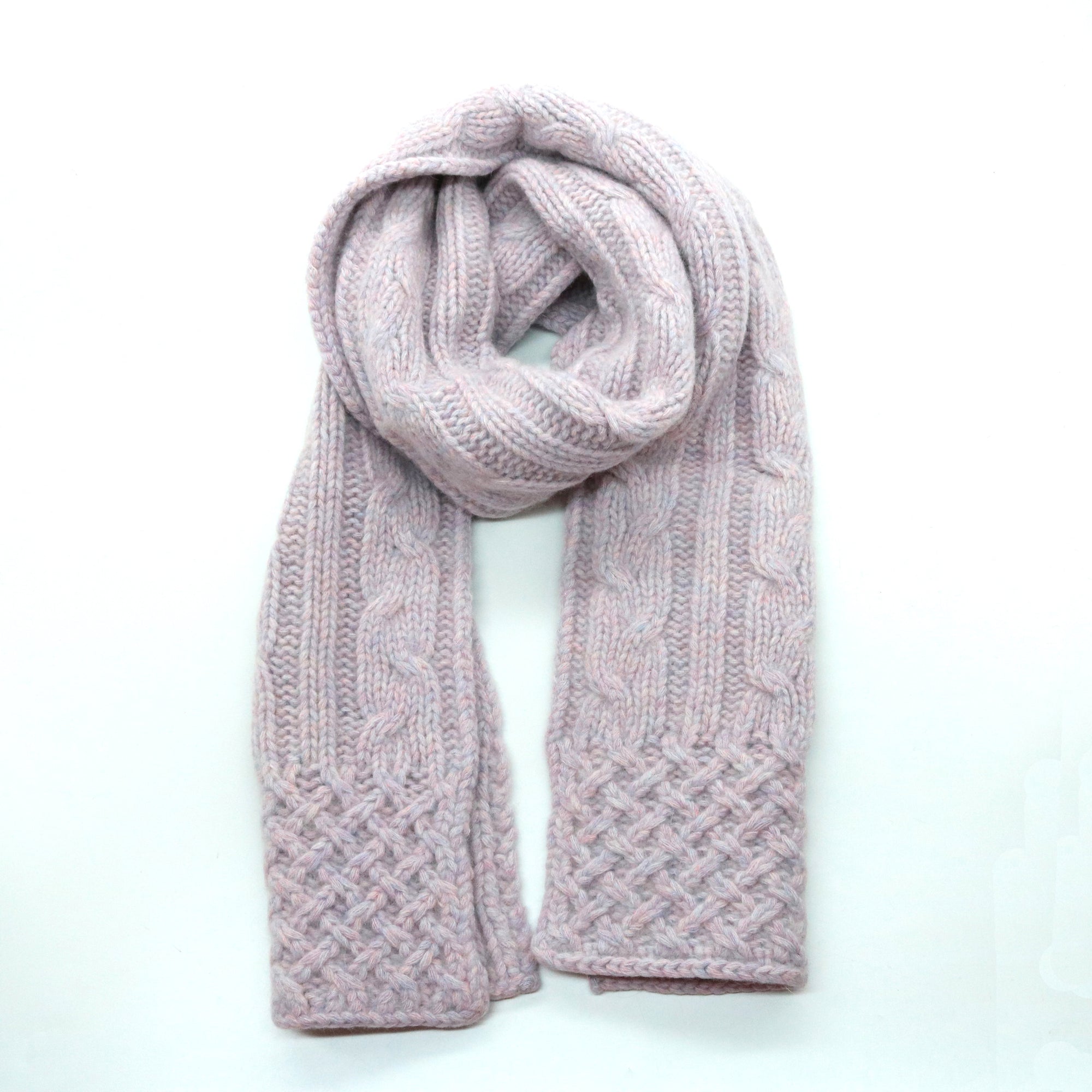 Womens | Chunky Scarf In Cable Design | Heather Lavander
