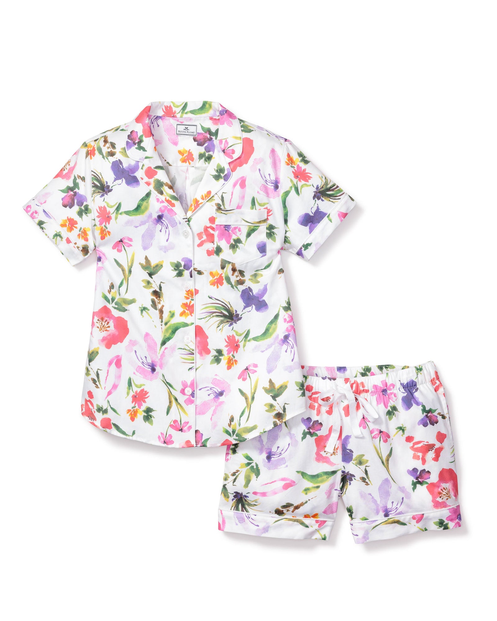 Women's Twill Pajama Short Sleeve Short Set | Gardens of Giverny