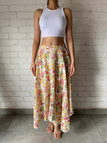 Hemant & Nandita | Preet Floral Print Long Skirt | Off-White
