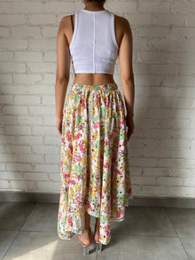 Hemant & Nandita | Preet Floral Print Long Skirt | Off-White