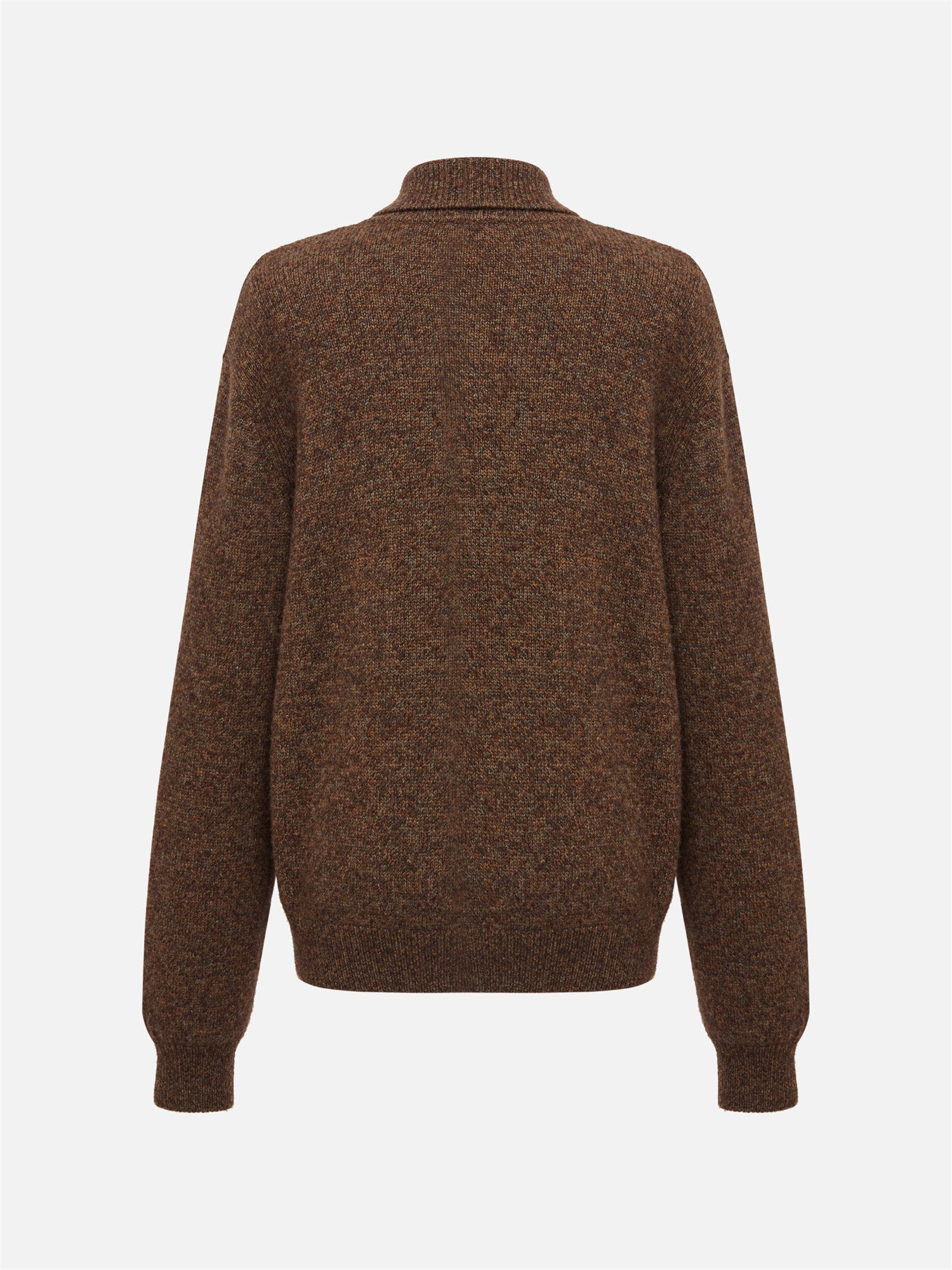 Zippered Sweater Jacket | Brown