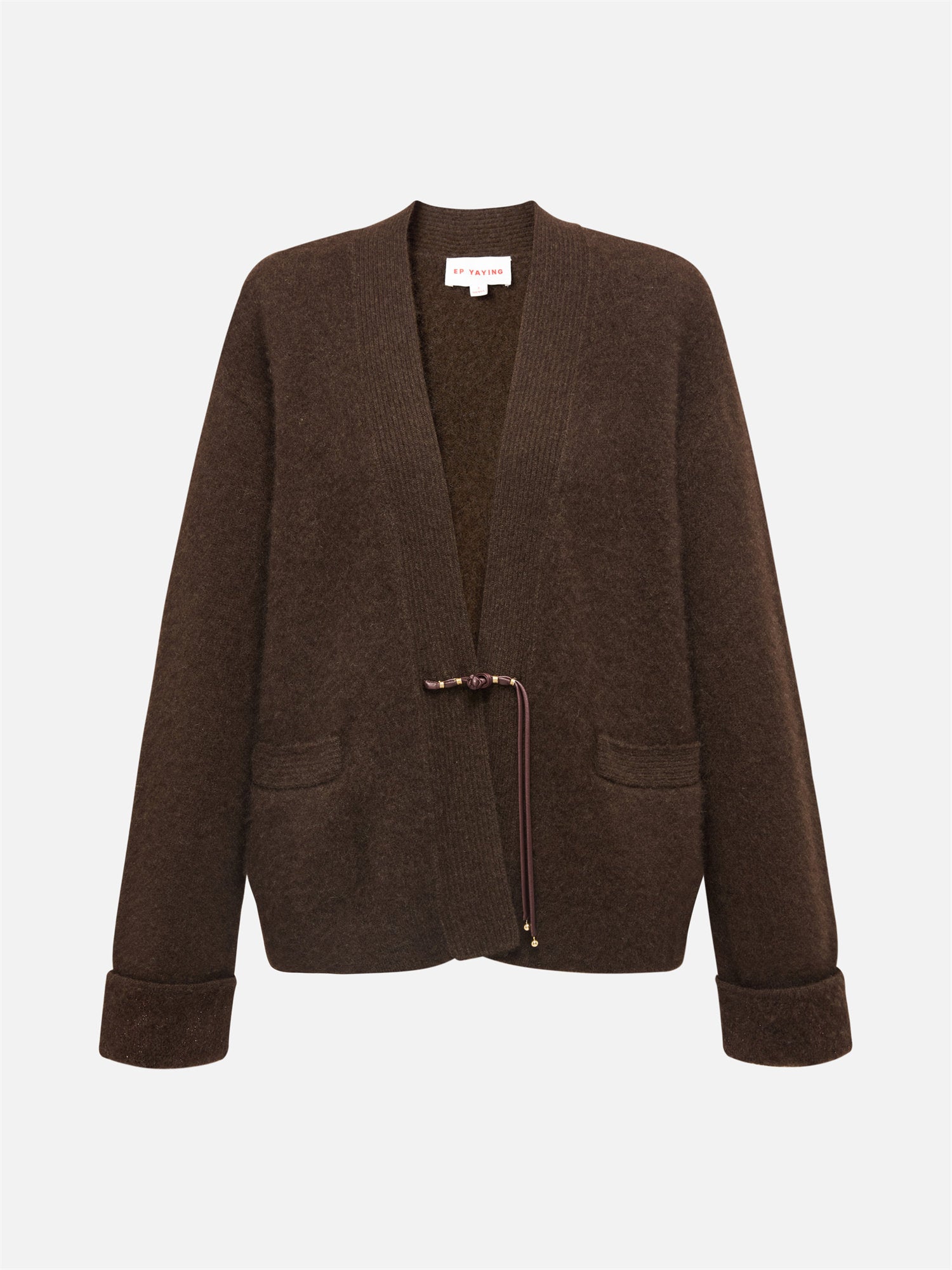 Yak Wool Knitted Cardigan | Brown