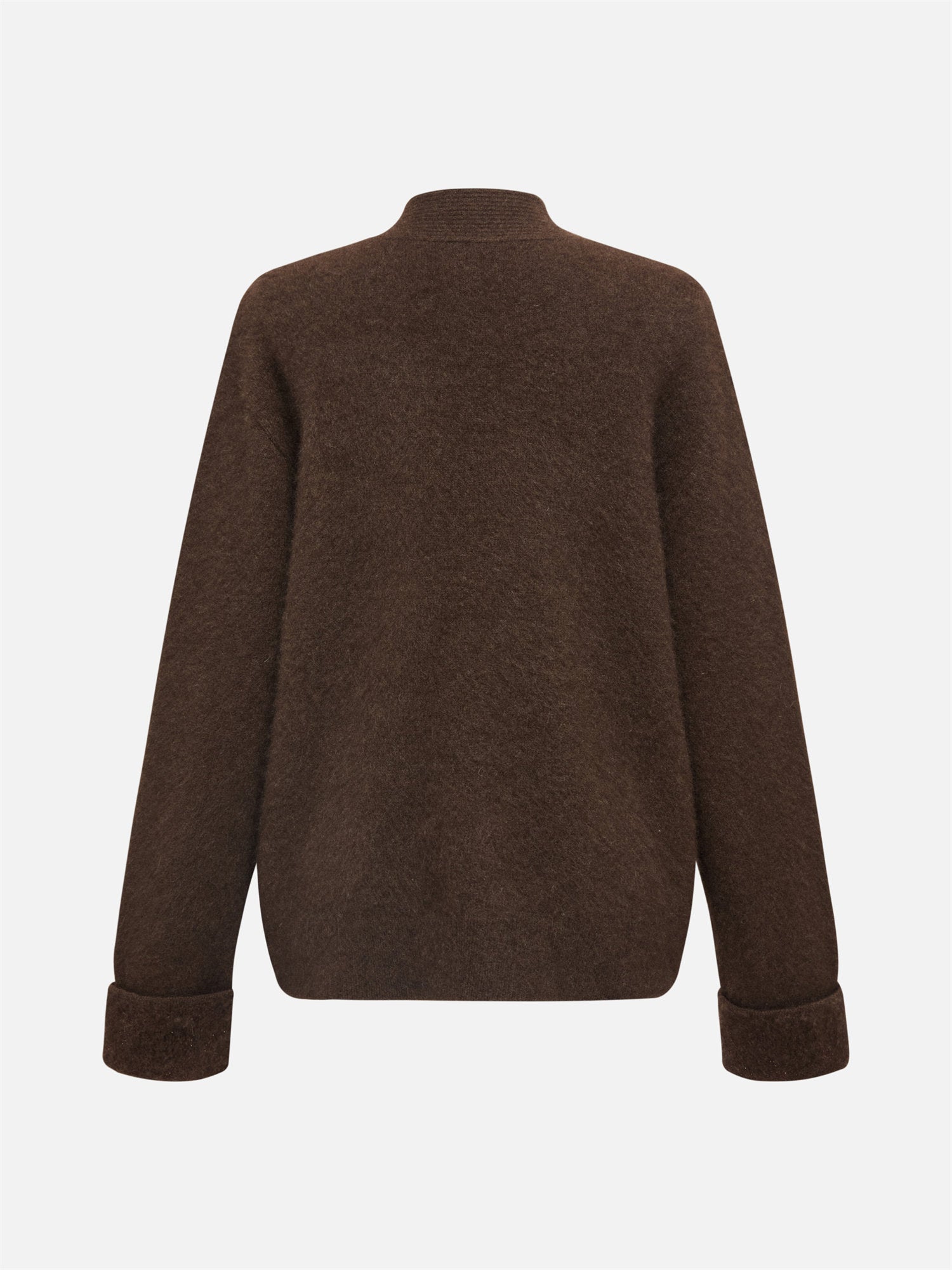 Yak Wool Knitted Cardigan | Brown