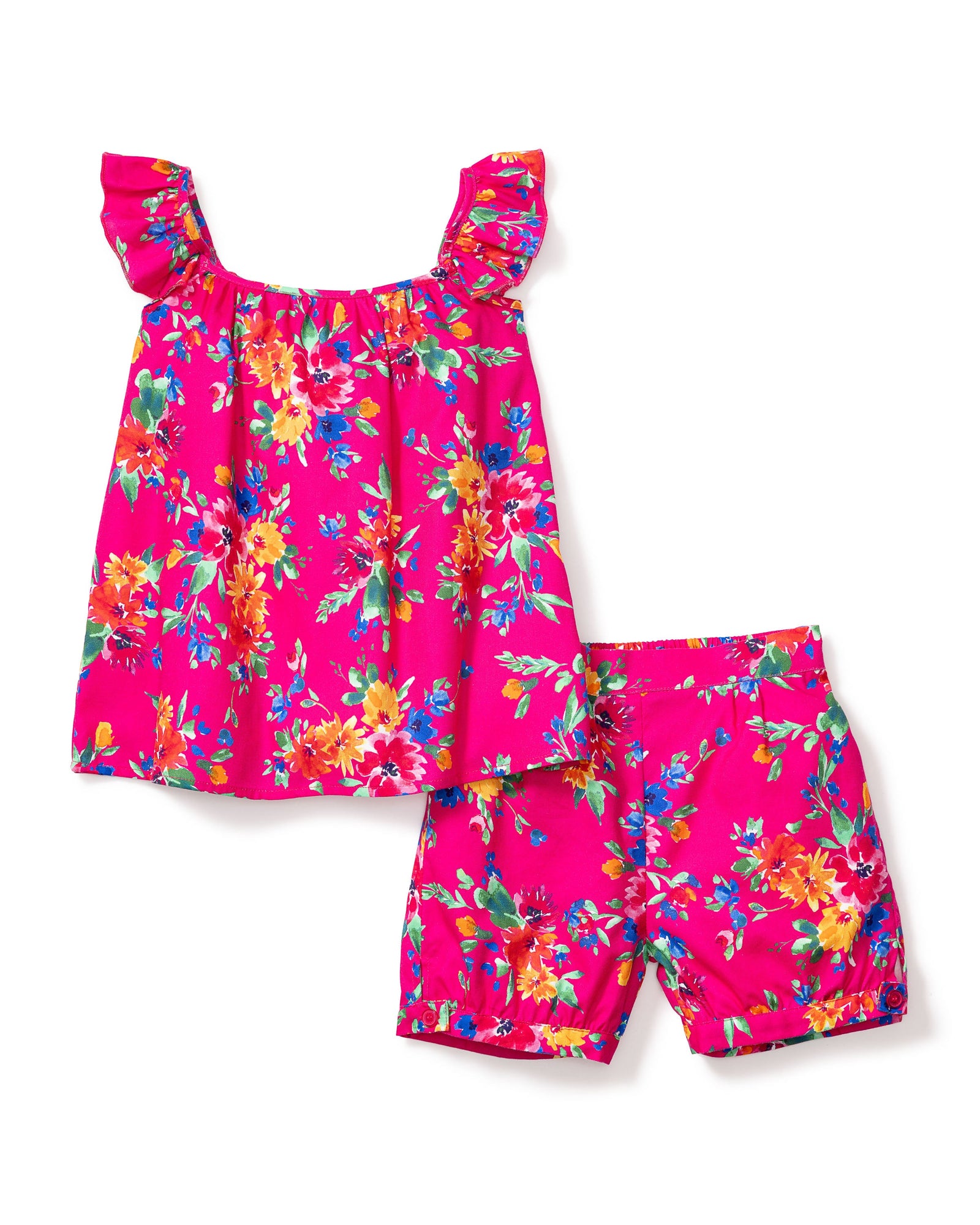 Girl's Twill Celeste Short Set | Summer Blooms