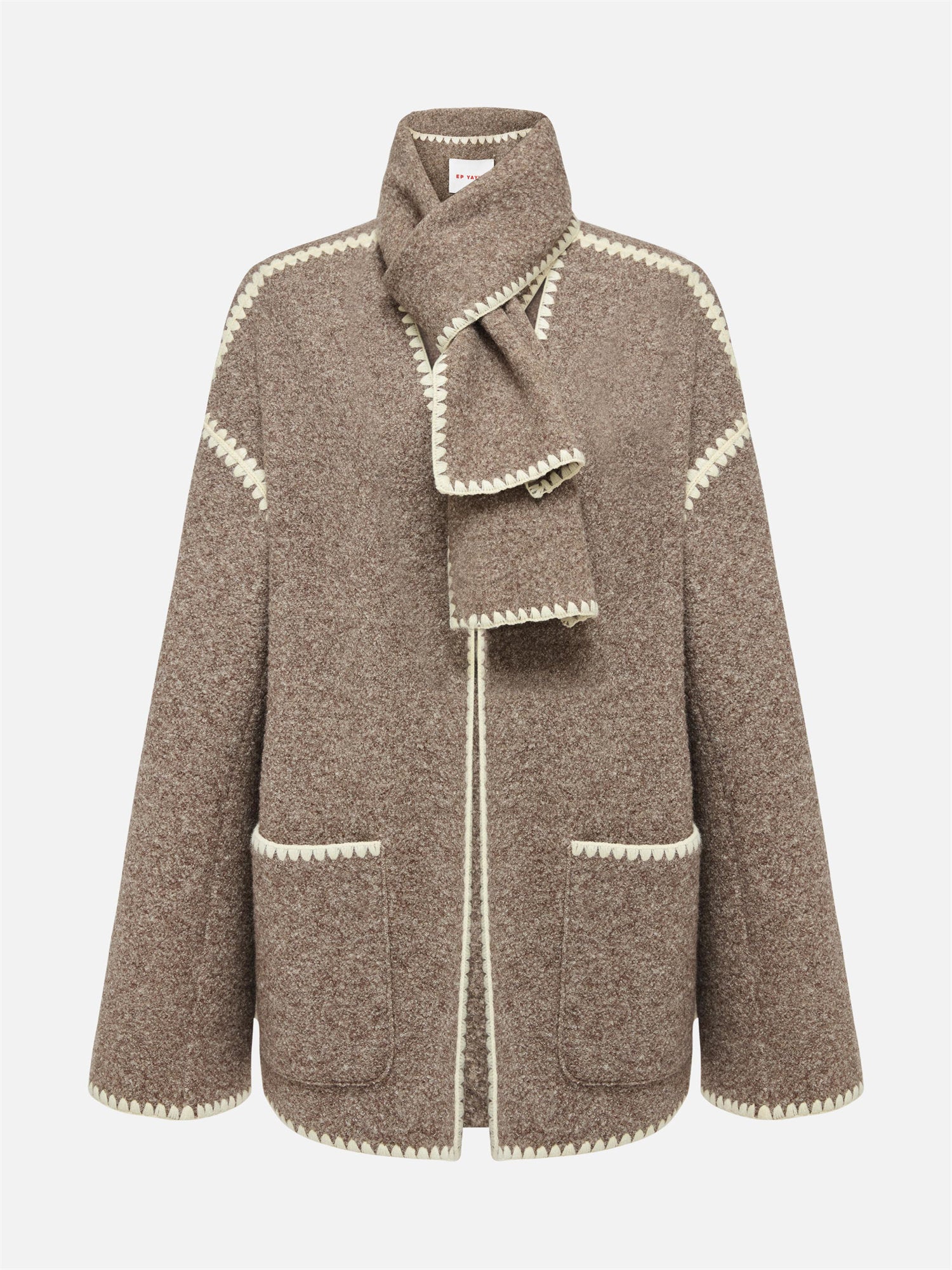 Yak Cashmere Loop Knit Coat | Camel