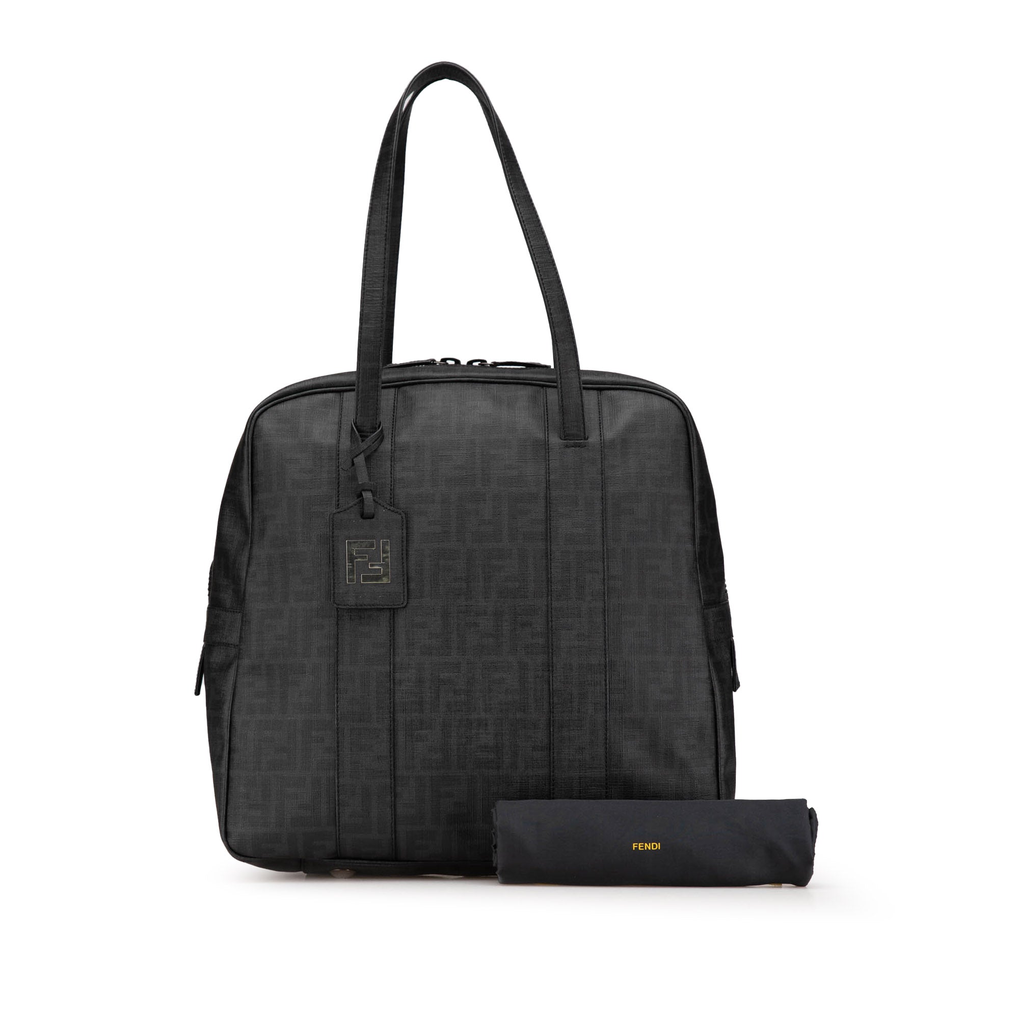 Fendi | Pre-Owned Zucca Coated Canvas Handbag | Gray/Dark Gray