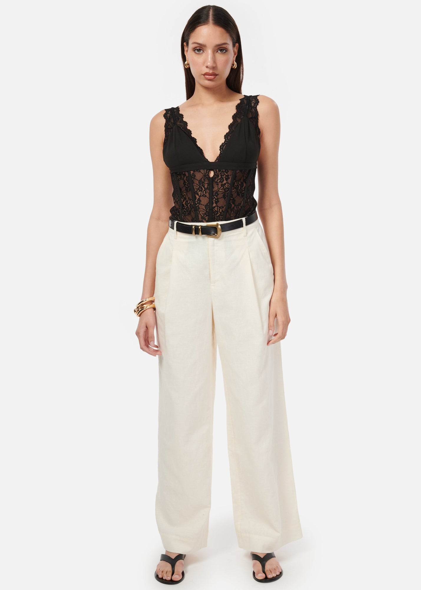 Cadiz Wide Leg Pant | Ceramic