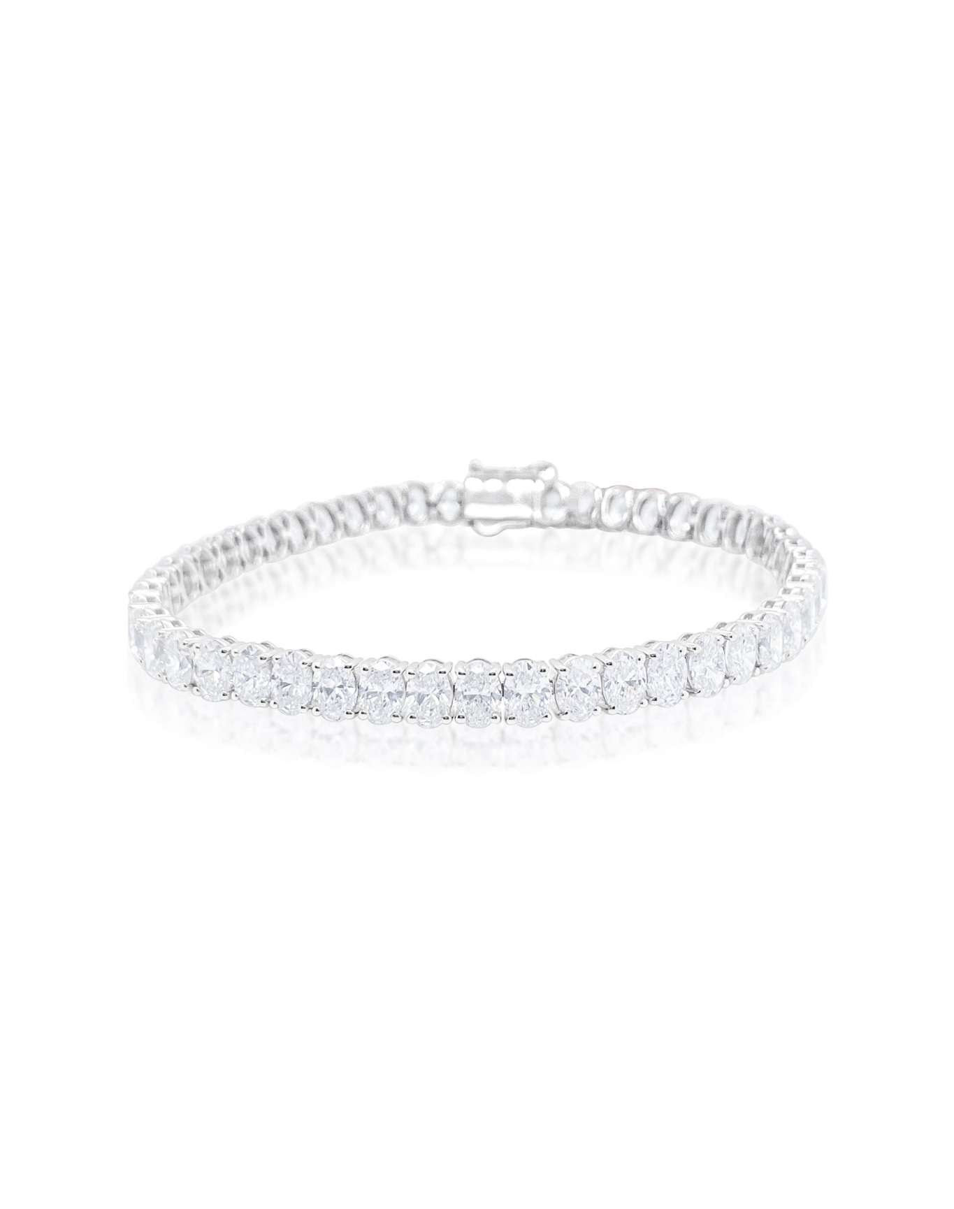 13 cts ct oval Lab Grown Diamond tennis bracelet | White