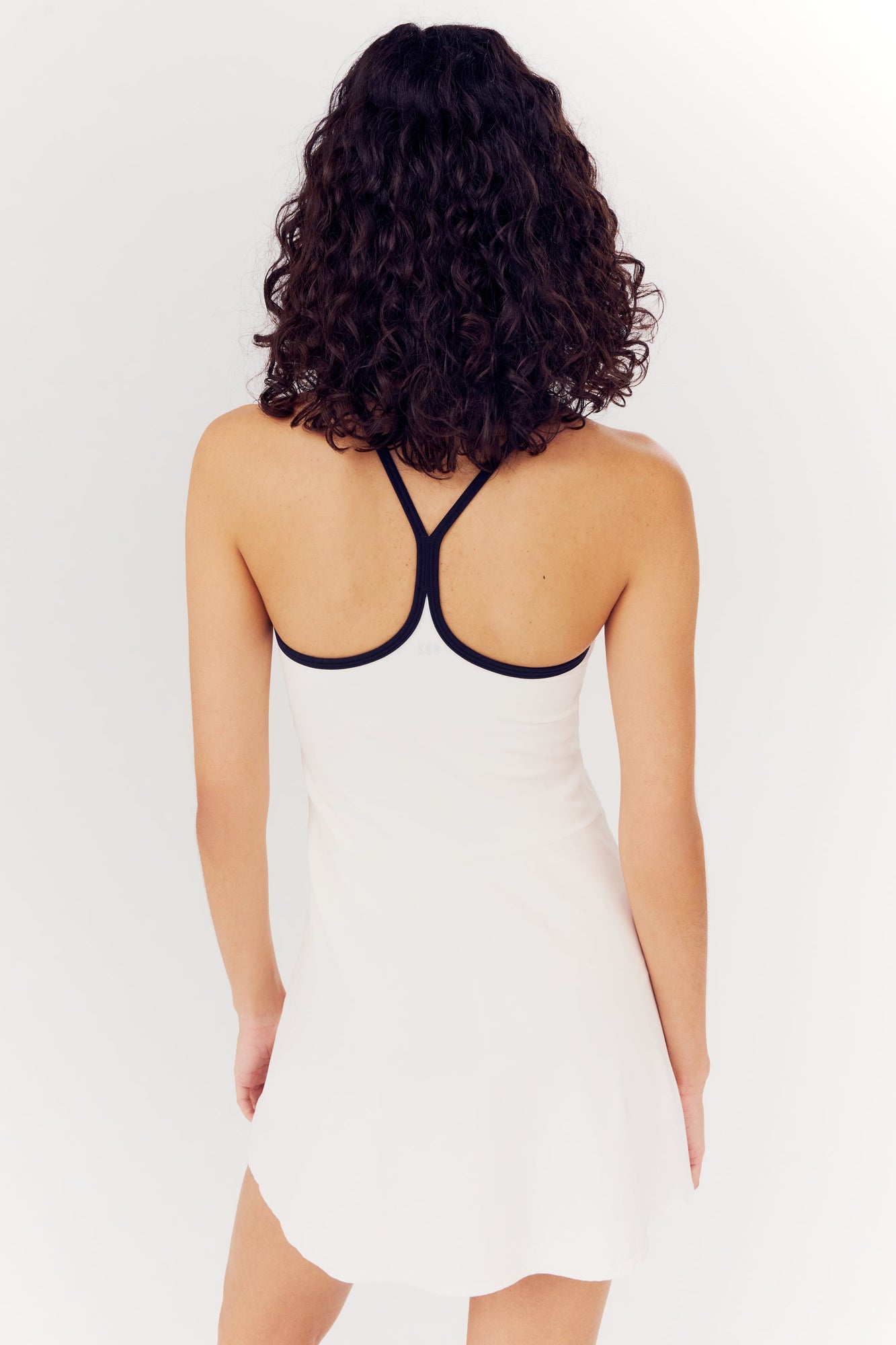 Simona Airweight Tank Dress | White x Indigo