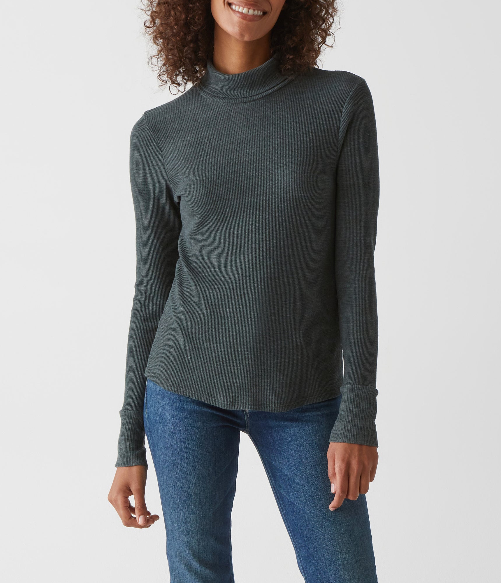 Mara Turtleneck w/ Cuff Snaps | Dark Ivy