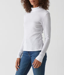 Mara Turtleneck w/ Cuff Snaps | White