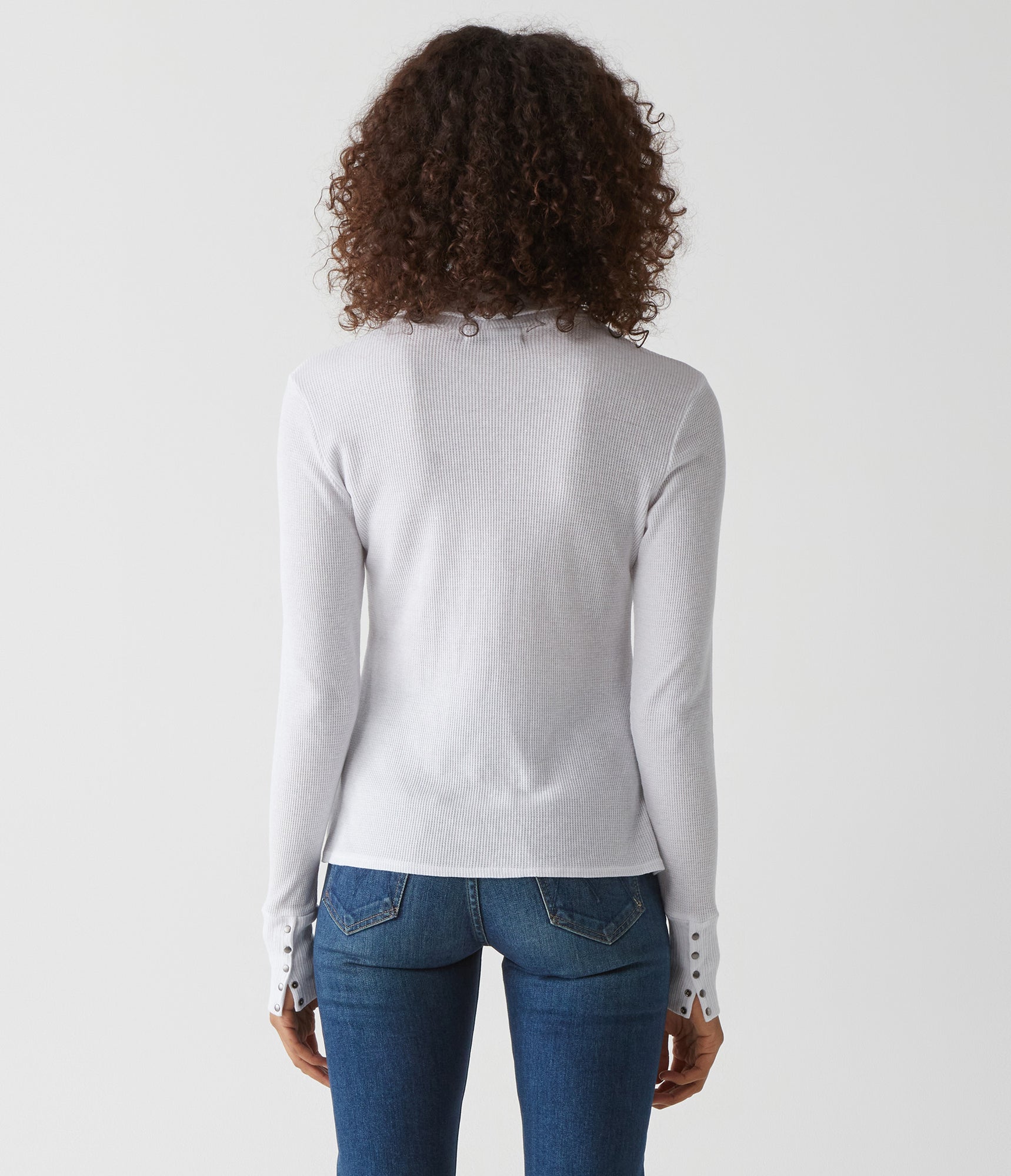 Mara Turtleneck w/ Cuff Snaps | White