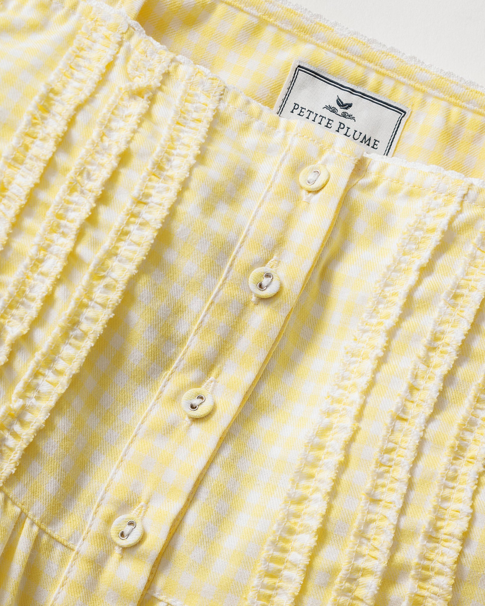 Women's Twill Charlotte Nightgown | Yellow Gingham