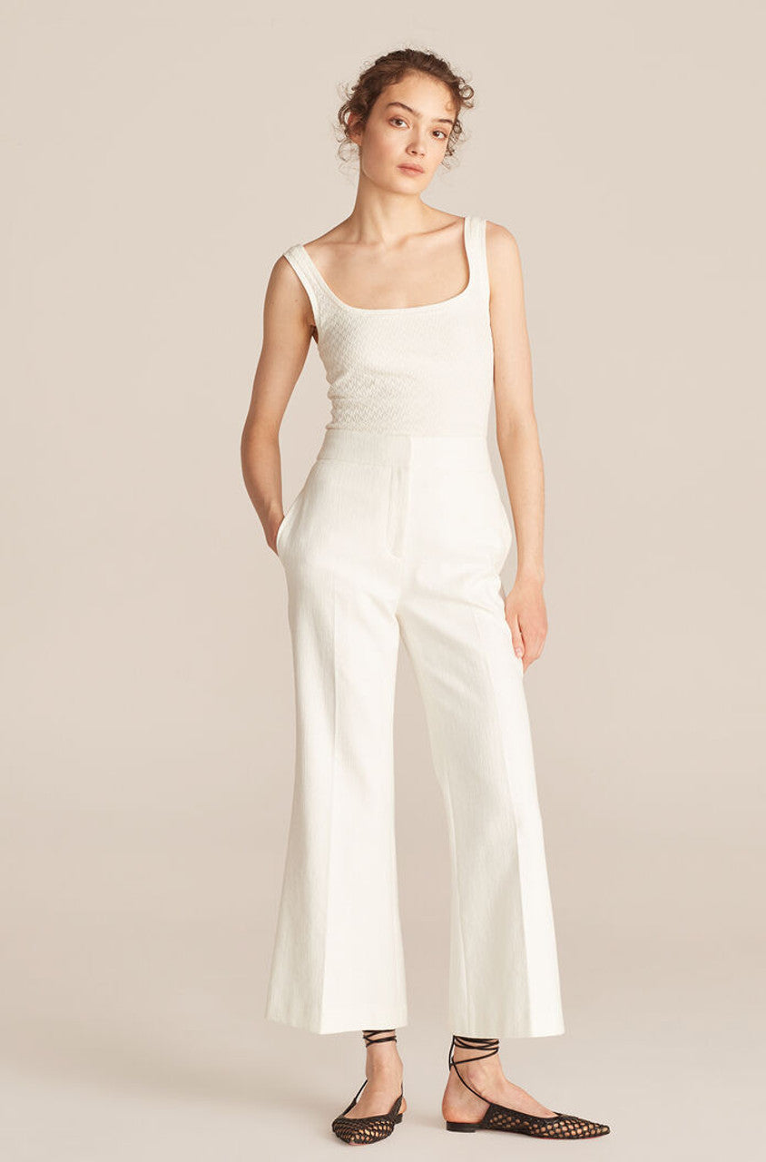 Cropped Fit And Flare Pant | White
