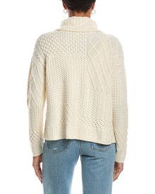 InCashmere | Womens | Textured Wool & Cashmere-Blend Wrap Sweater | White
