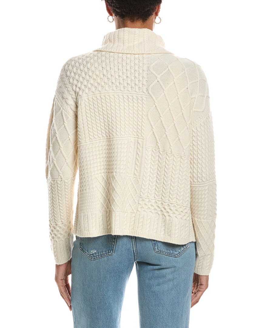 InCashmere | Womens | Textured Wool & Cashmere-Blend Wrap Sweater | White