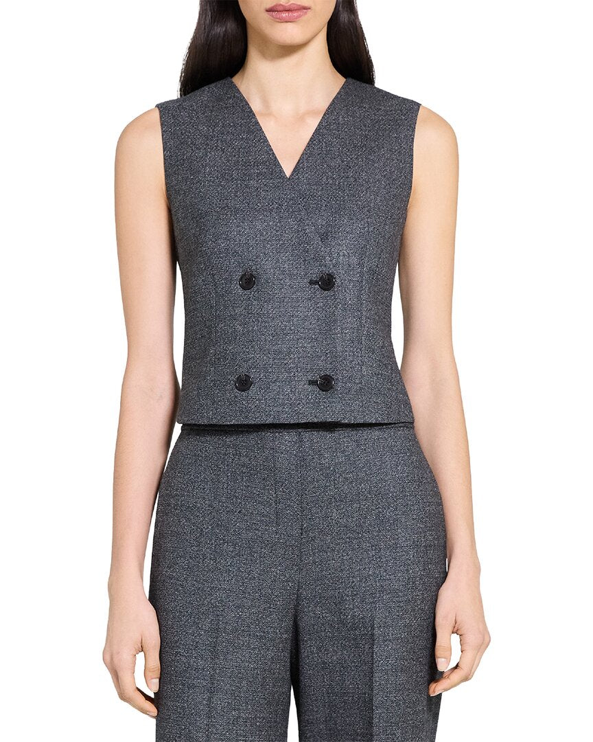 Theory | Womens | Shrunken Wool Vest | gray