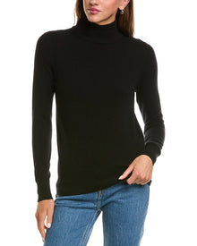 InCashmere | Womens | Basic Mock Neck 100% Cashmere Sweater | Black