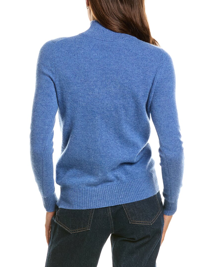 InCashmere | Womens | Basic Mock Neck 100% Cashmere Sweater | Blue
